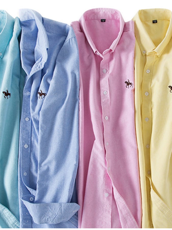 Camisa ejecutivo de algodón bordado para hombre