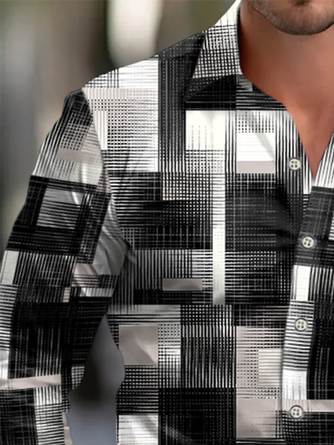 Camisa geométrico estampado ejecutivo para hombre