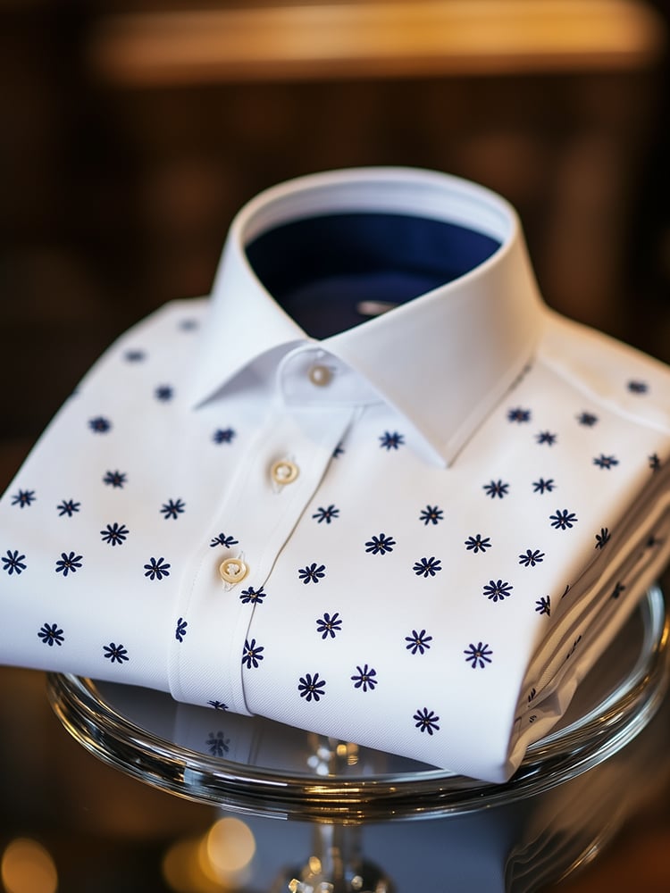 Camisa ejecutivo casual floral solapa de manga corta para hombre