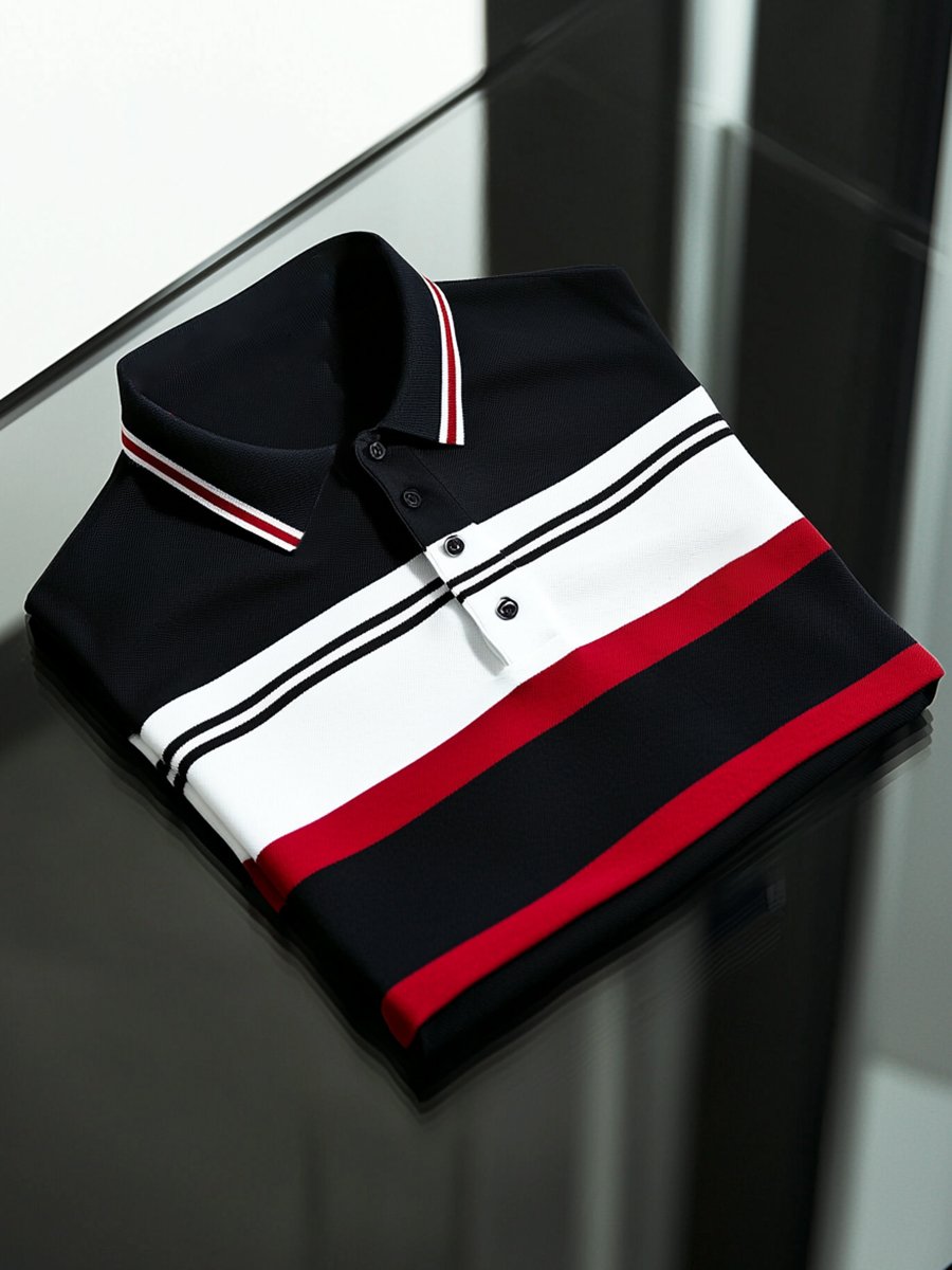Camisa polo vintage ejecutivo de manga larga para hombre