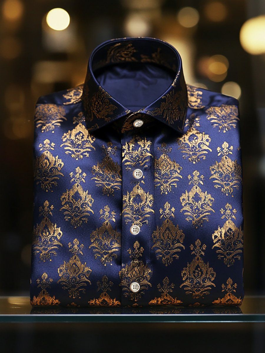 Camisa seda de lujo ejecutivo de manga larga para hombre