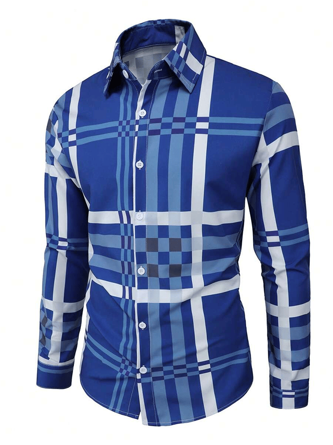 Camisa a cuadros ejecutivo casual para hombre