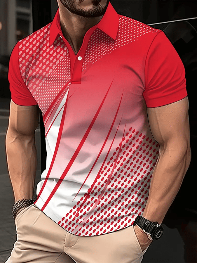 Camisa polo Golf casual estampado casual para hombre
