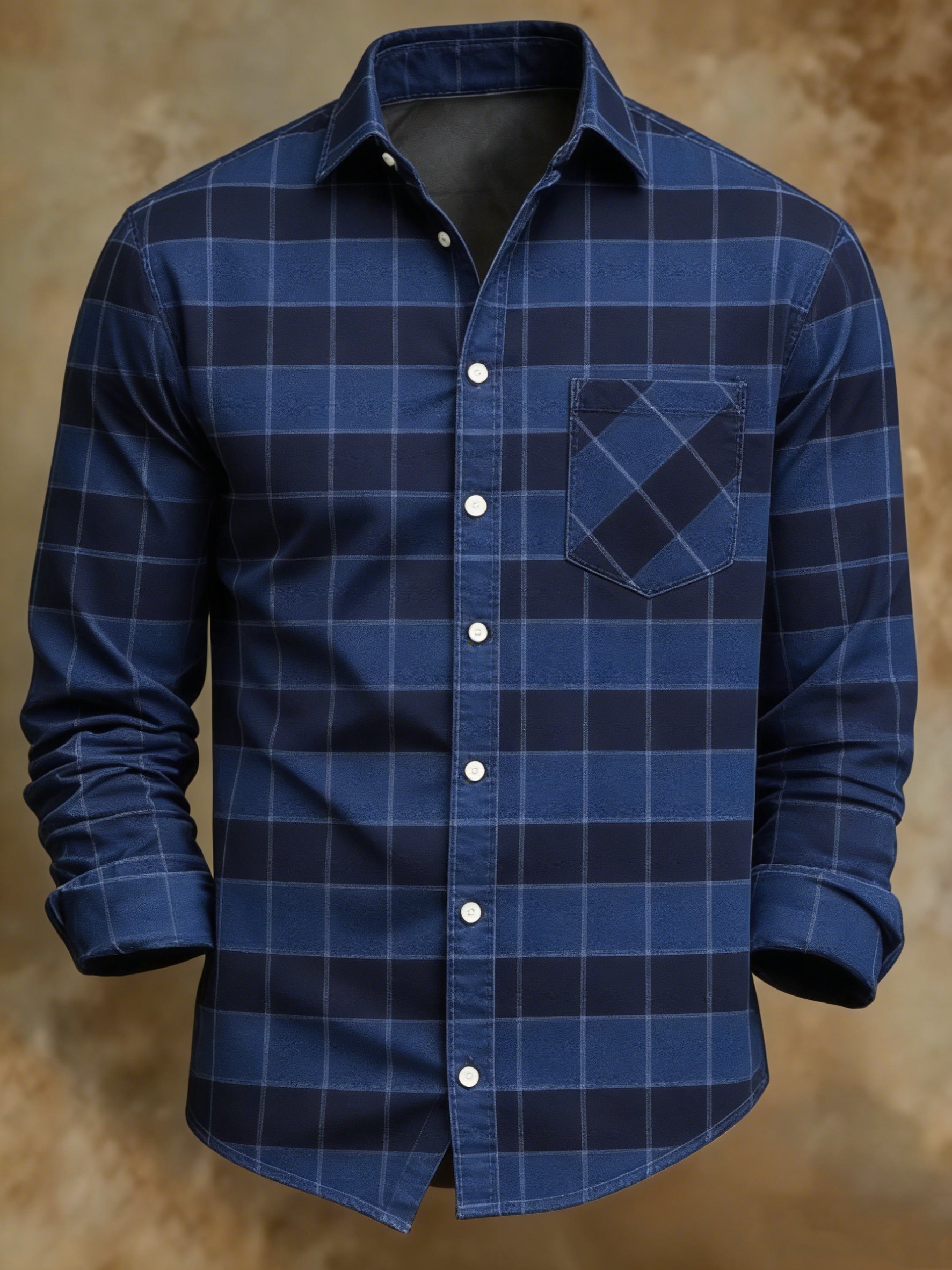 Camisa retro Abstract Art estampado diseño ejecutivo Style para hombre