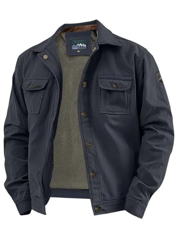 Chaqueta vintage para exterior Multi-bolsillo para hombre