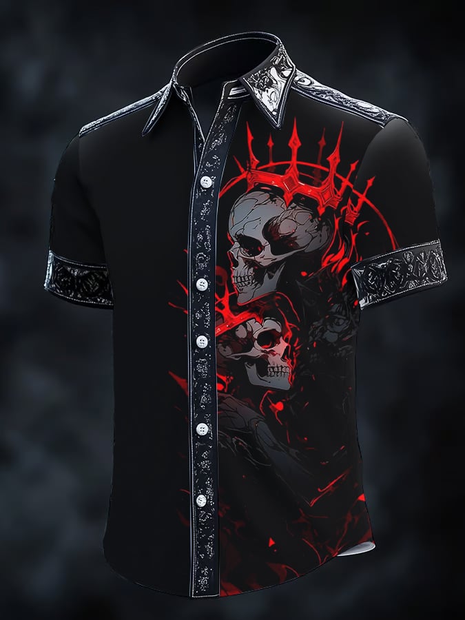 Camisa Gothic Dark de manga corta para hombre