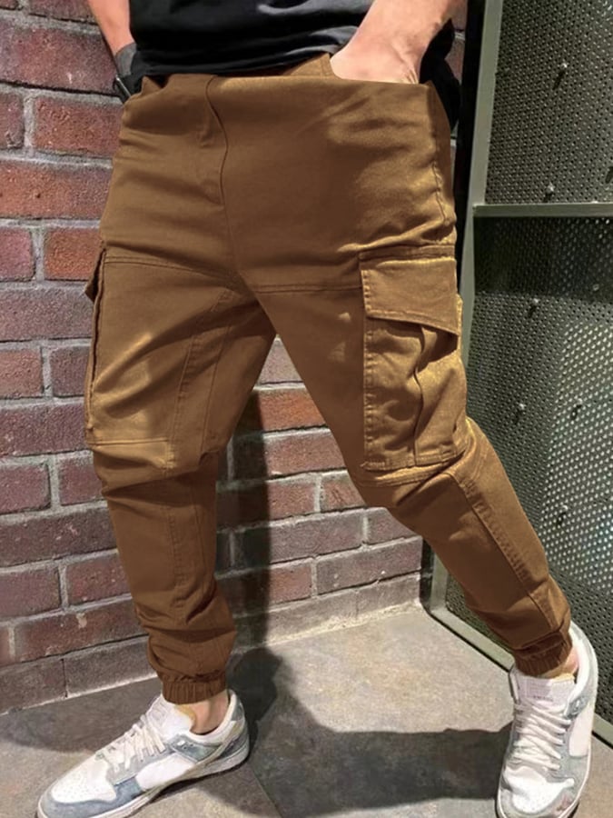 Pantalón para exterior Multi bolsillo holgado Straight Cargo casual