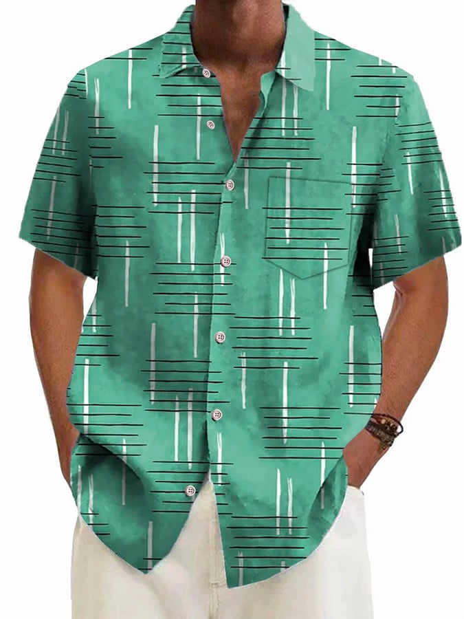 Abstract Textured estampado Pockecamiseta para hombre