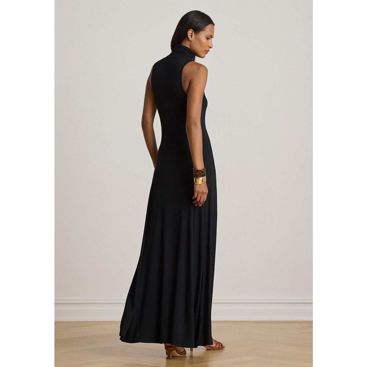 Women's Jersey Sleeveless Turtleneck Maxi Dress - 2