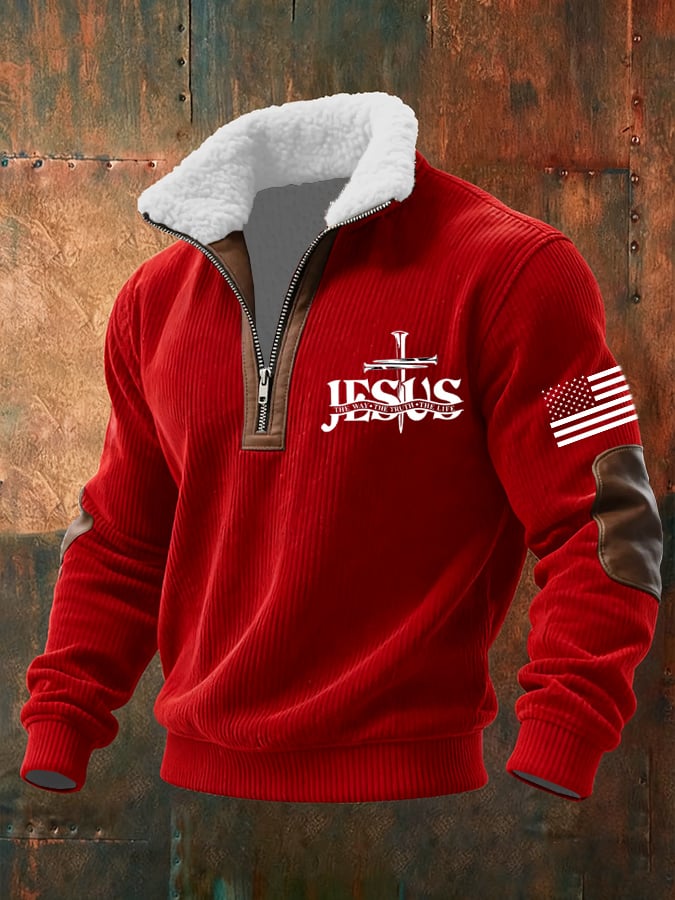 Sudadera casual Faith retro texturizado para hombre