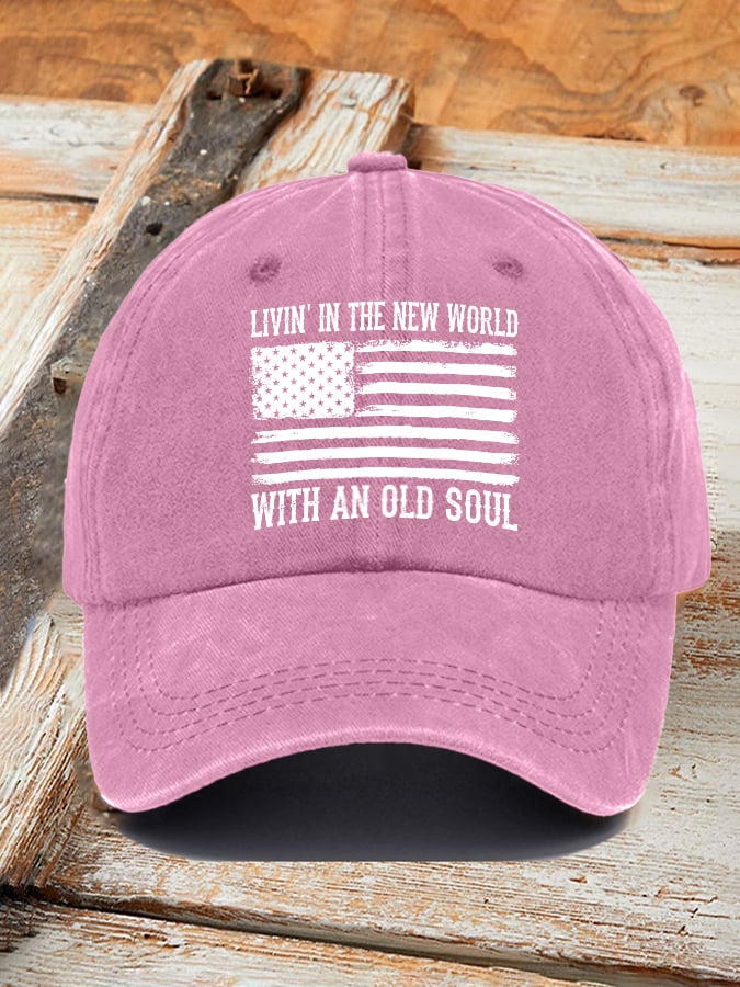 Retro Living In The New World With An Old Soul estampado Baseball Cap