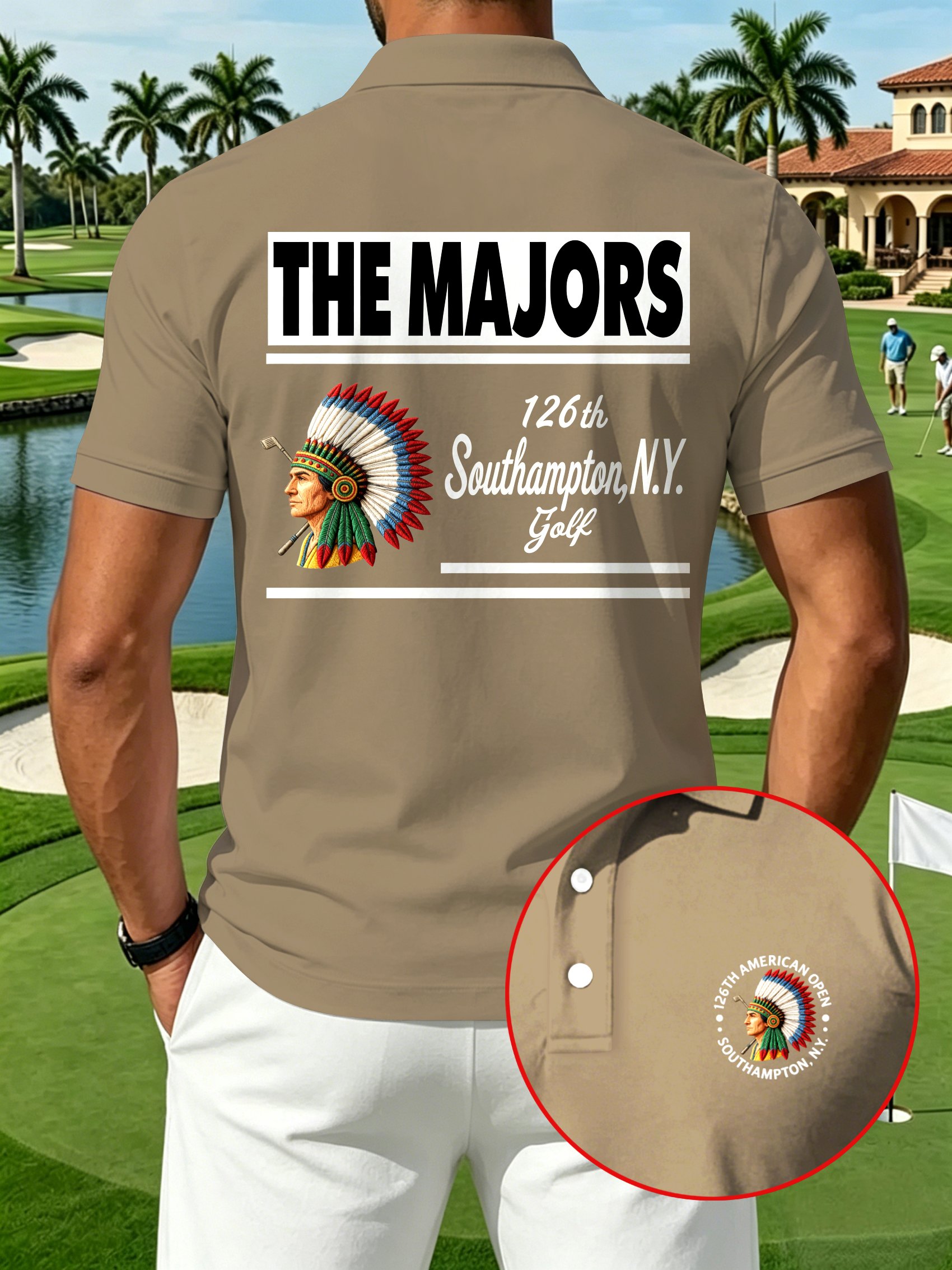 Golf Enthusiast estampado casual Polo para hombre