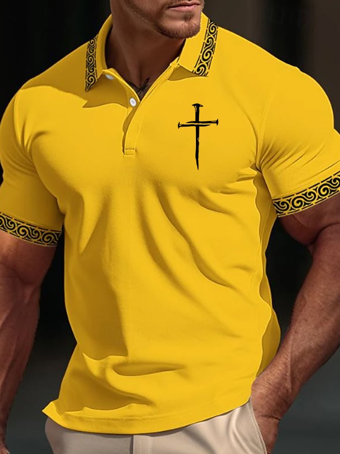 Camisa polo Nail Cross estampado para hombre