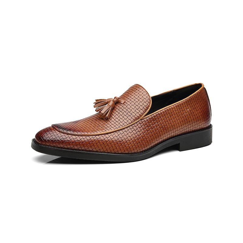 Zapatos ejecutivo casual Simple de moda Tassel cuero para hombre