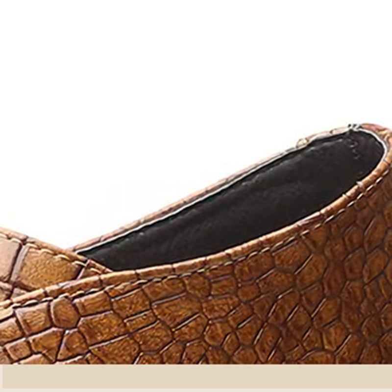 Botas casual Front Lace Up Crocodile diseño cuero para hombre