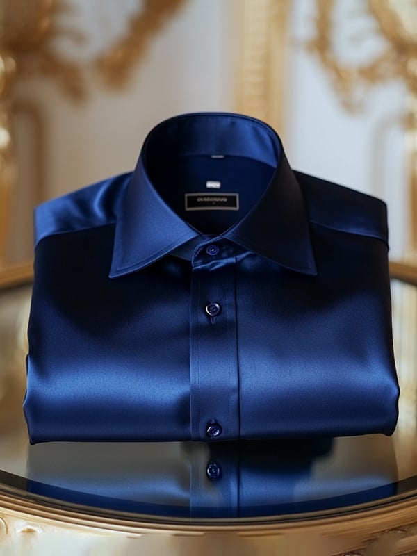 Camisa seda de lujo ejecutivo de manga larga para hombre
