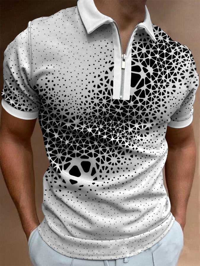 Camisa polo Geometric estampado casual para hombre