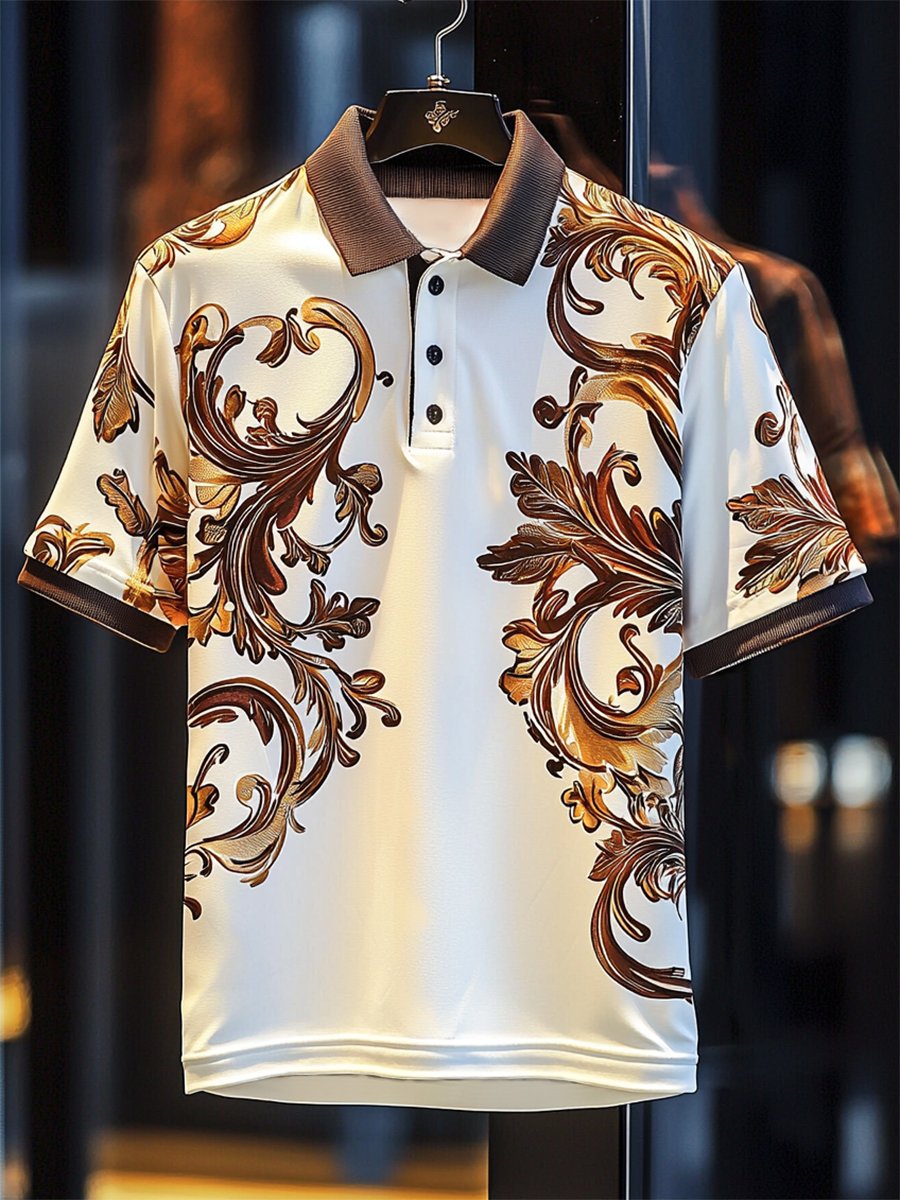 Camisa polo casual ejecutivo Button de manga corta para hombre