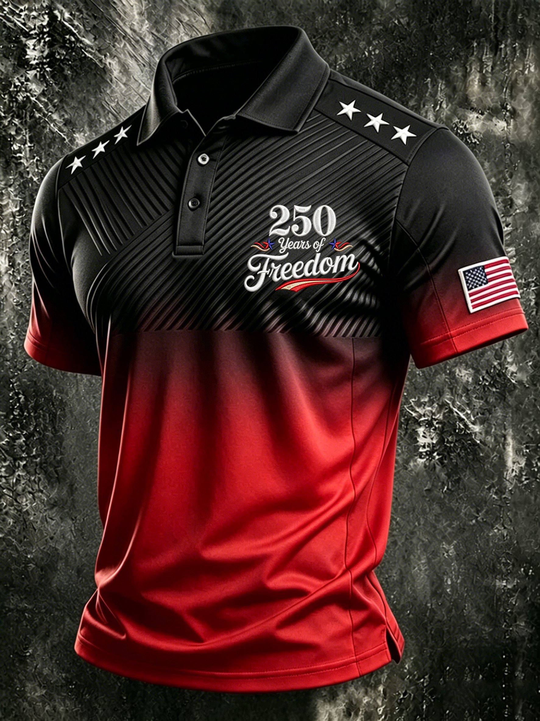Camisa polo American Flag estampado para hombre