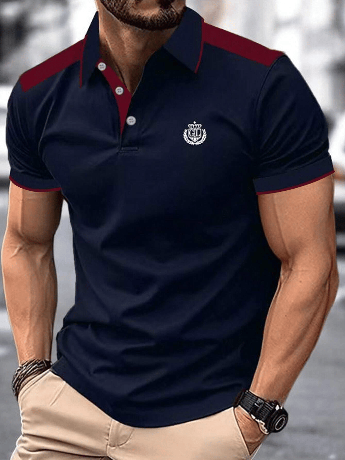 Camisa casual ejecutivo de moda polos para hombre