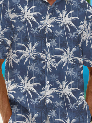 Camisa Moisture Wicking Coconut Tree Hawaiian