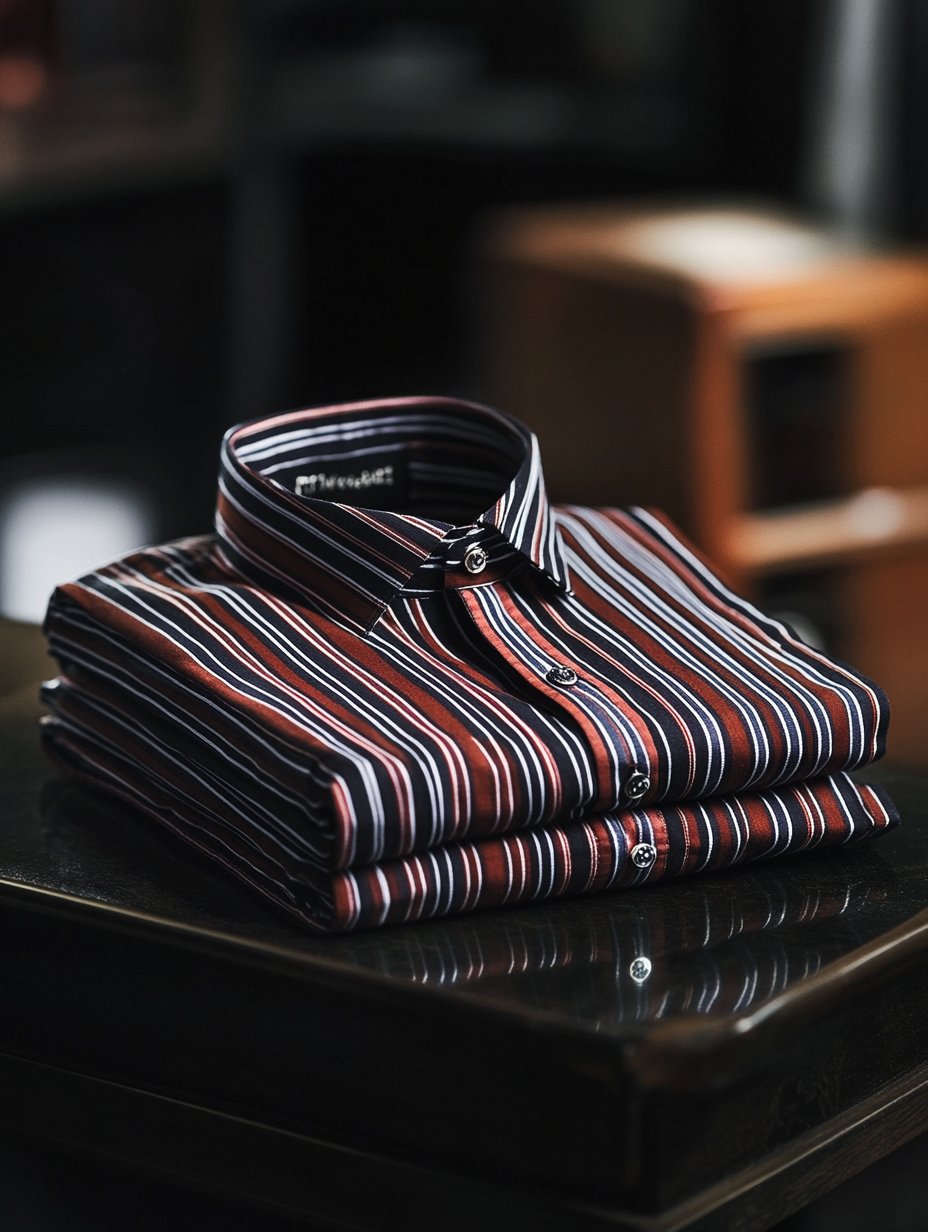 Camisa a rayas Luxe de manga larga para hombre