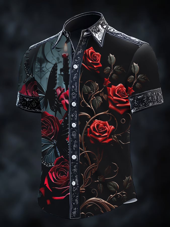 Camisa retro Gothic Dark para hombre