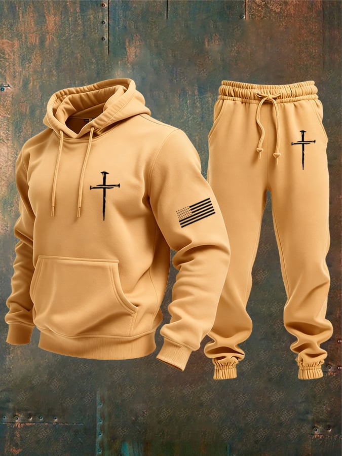 Sudadera vintage Faith Cross Set para hombre