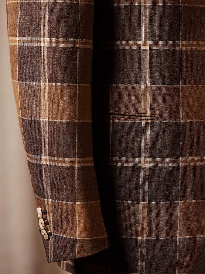 De modaable a cuadros Design Single-Breasted bolsillo Design casual Suit para hombre