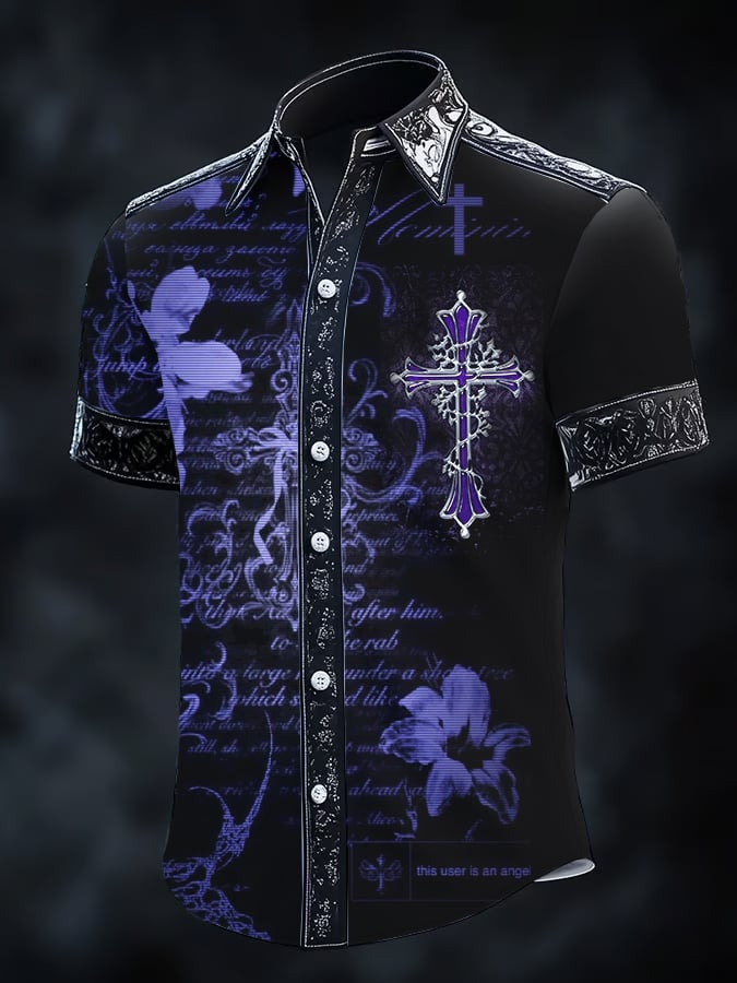Camisa retro Gothic Dark para hombre