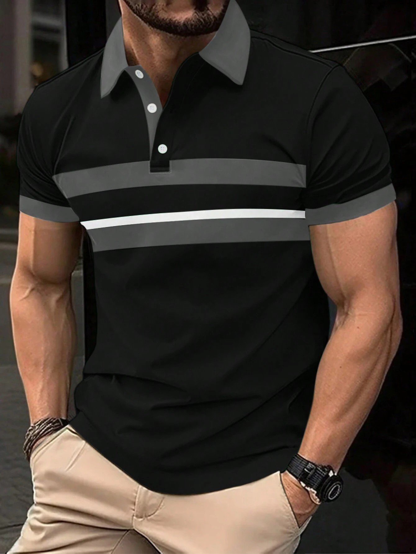Camisa polo casual para hombre