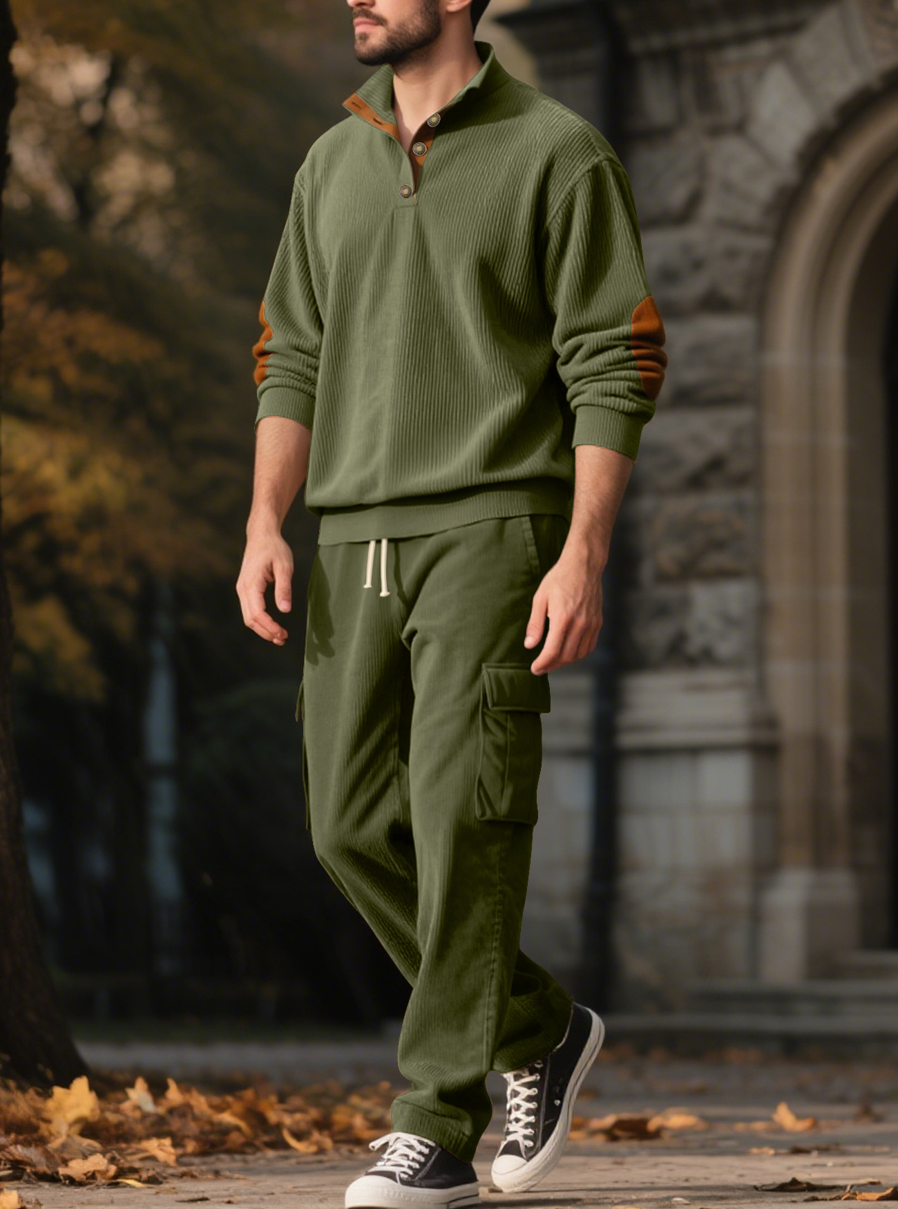 Pullover and cargo pantalón set