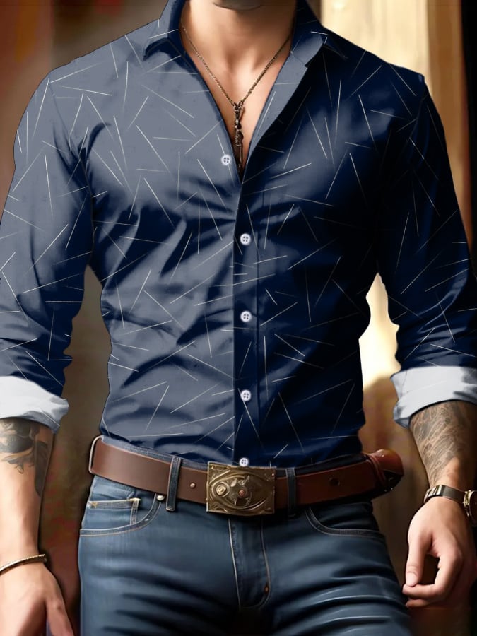 Ejecutivo Style geométrico Princamiseta para hombre