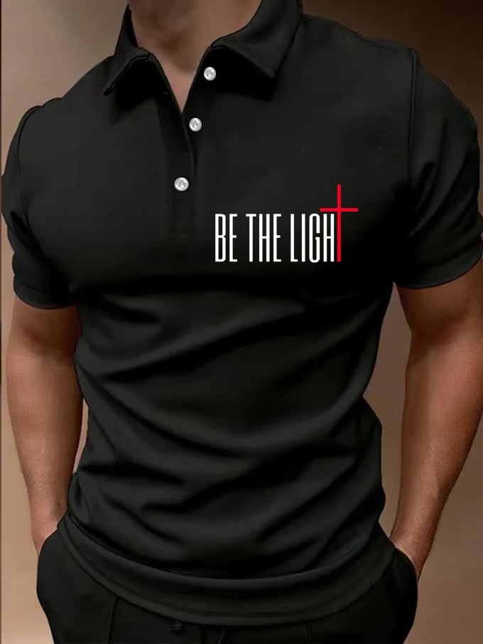 Camisa polo Faith Be The Light estampado para hombre
