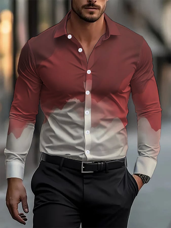 Camisa degradado ejecutivo casual para hombre