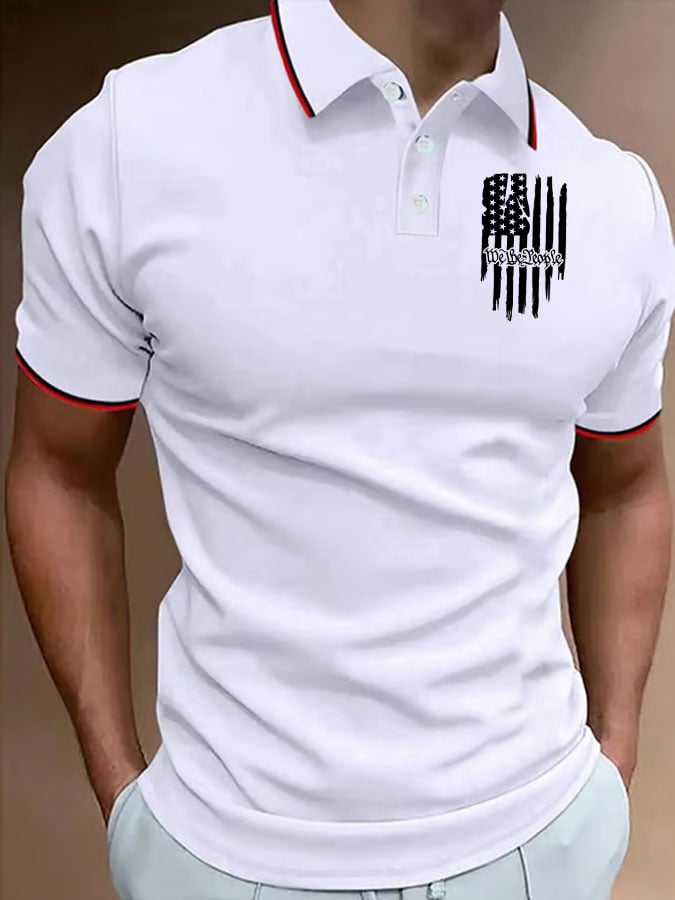 Camisa polo We The People Flag estampado casual para hombre
