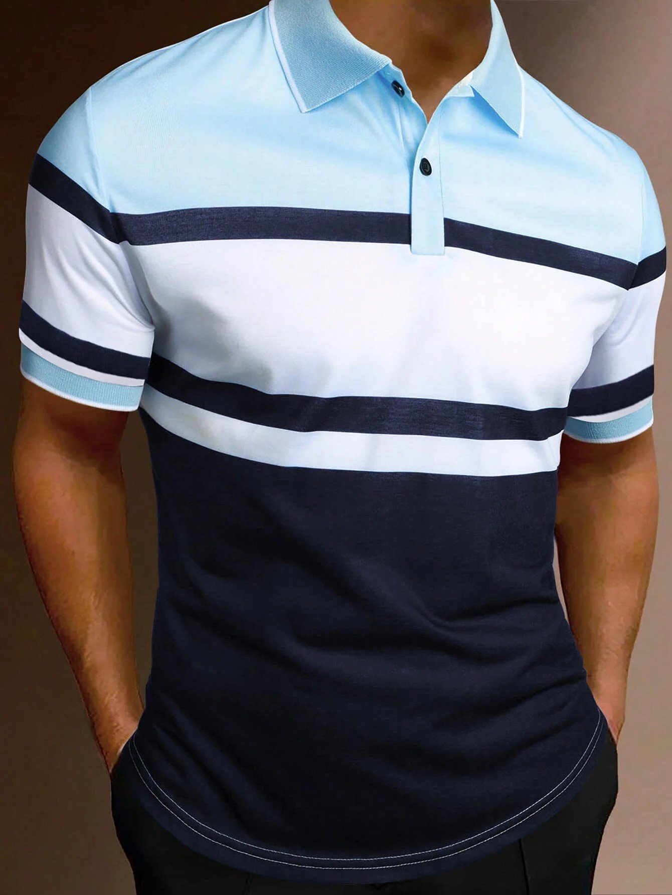 Camisa polo estampado casual para hombre