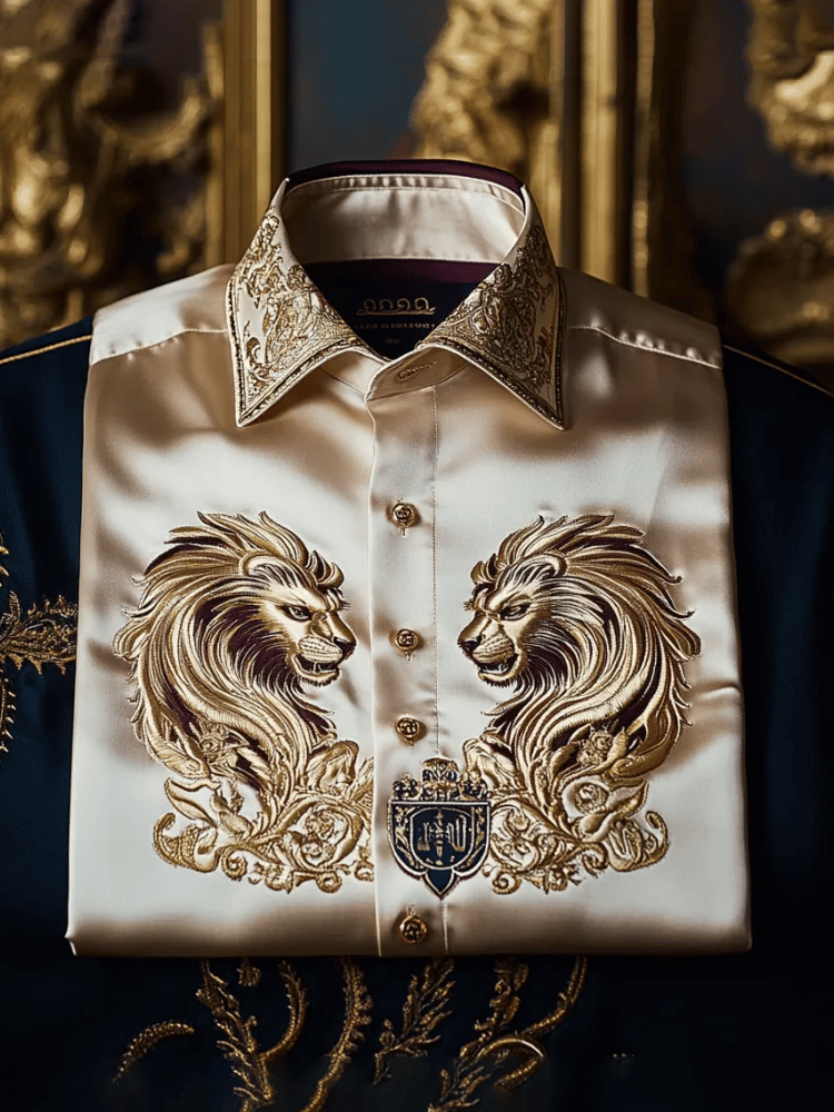 Camisa satén de lujo ejecutivo de manga larga para hombre