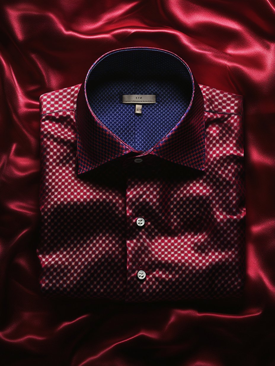 Camisa ejecutivo casual diamond design solapa de manga corta para hombre
