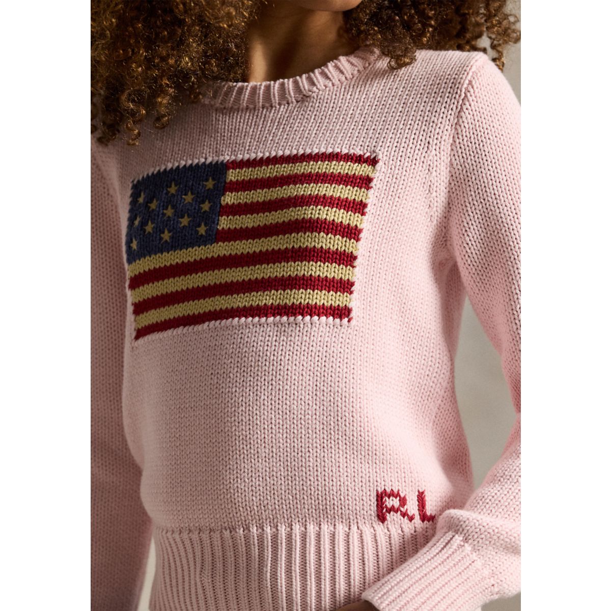 Girls 7-16 Flag Cotton Crewneck Sweater - 2