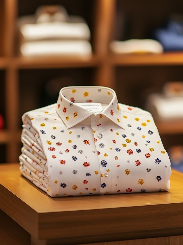 Camisa ejecutivo casual floral solapa de manga corta para hombre