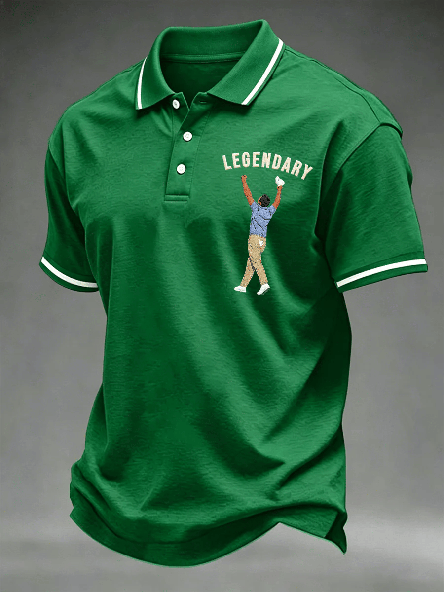 Golf Champion estampado casual Polo para hombre