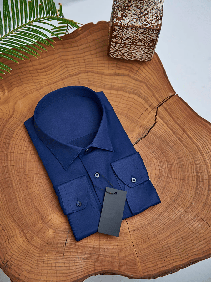 Camisa de color sólido Design ejecutivo casual para hombre