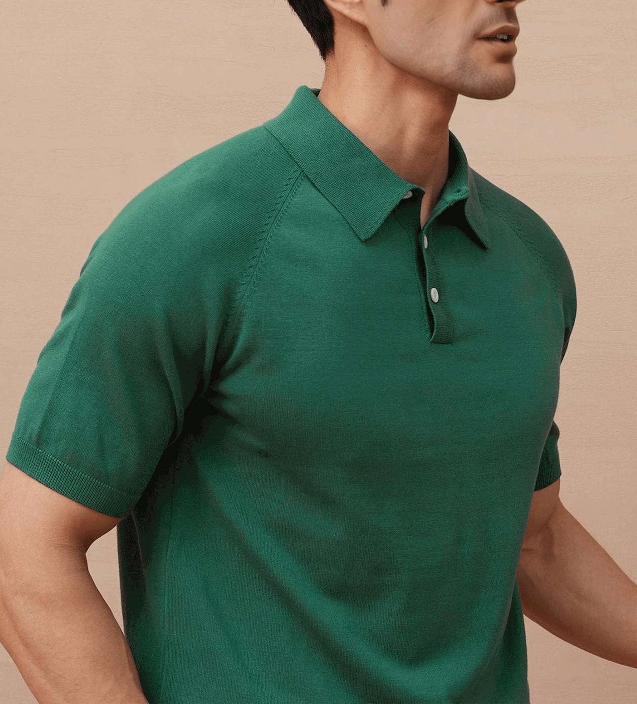 Gentletejido de manga corta tejidoted Polo