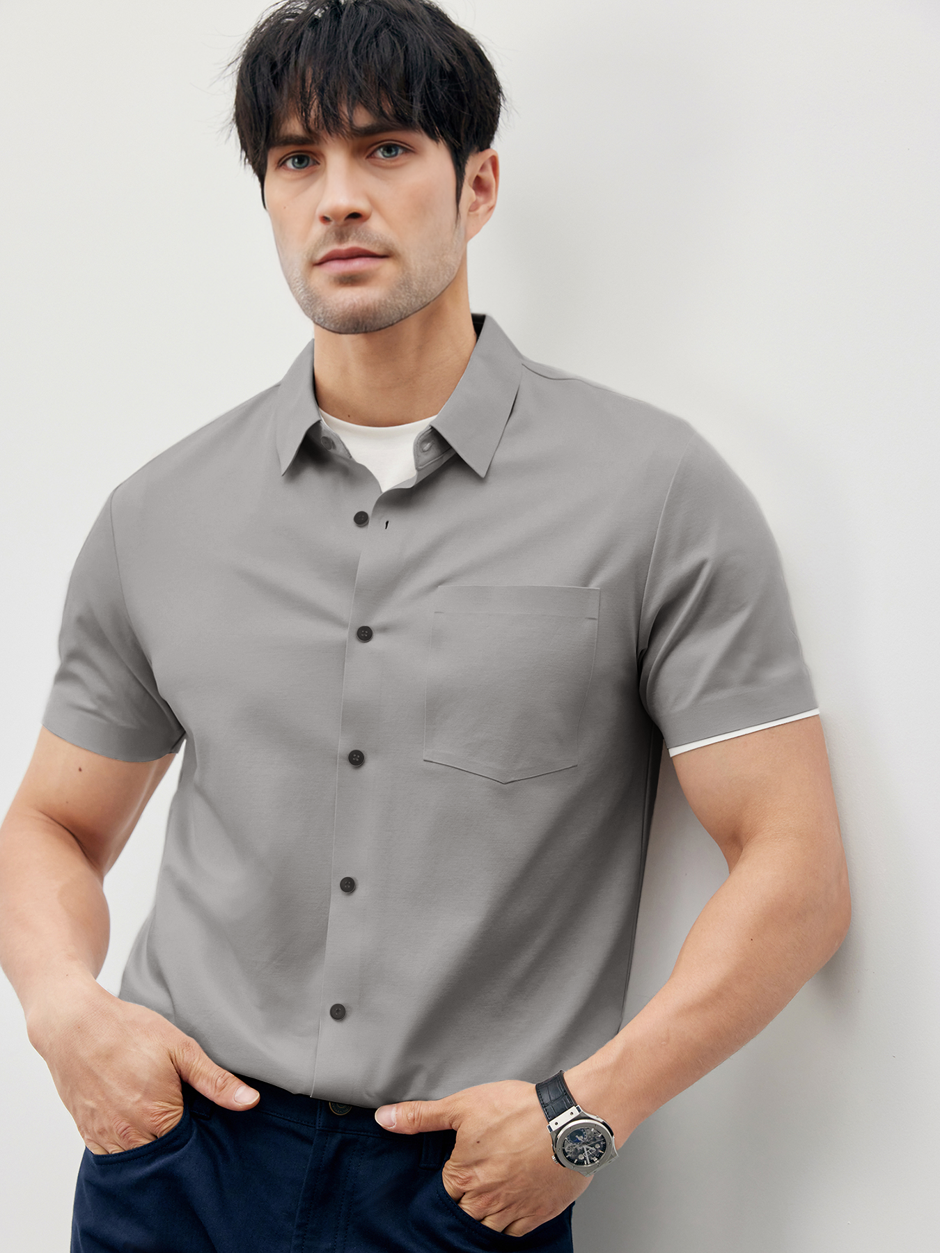 Camisa ChillLux Wrinkle-free de manga corta