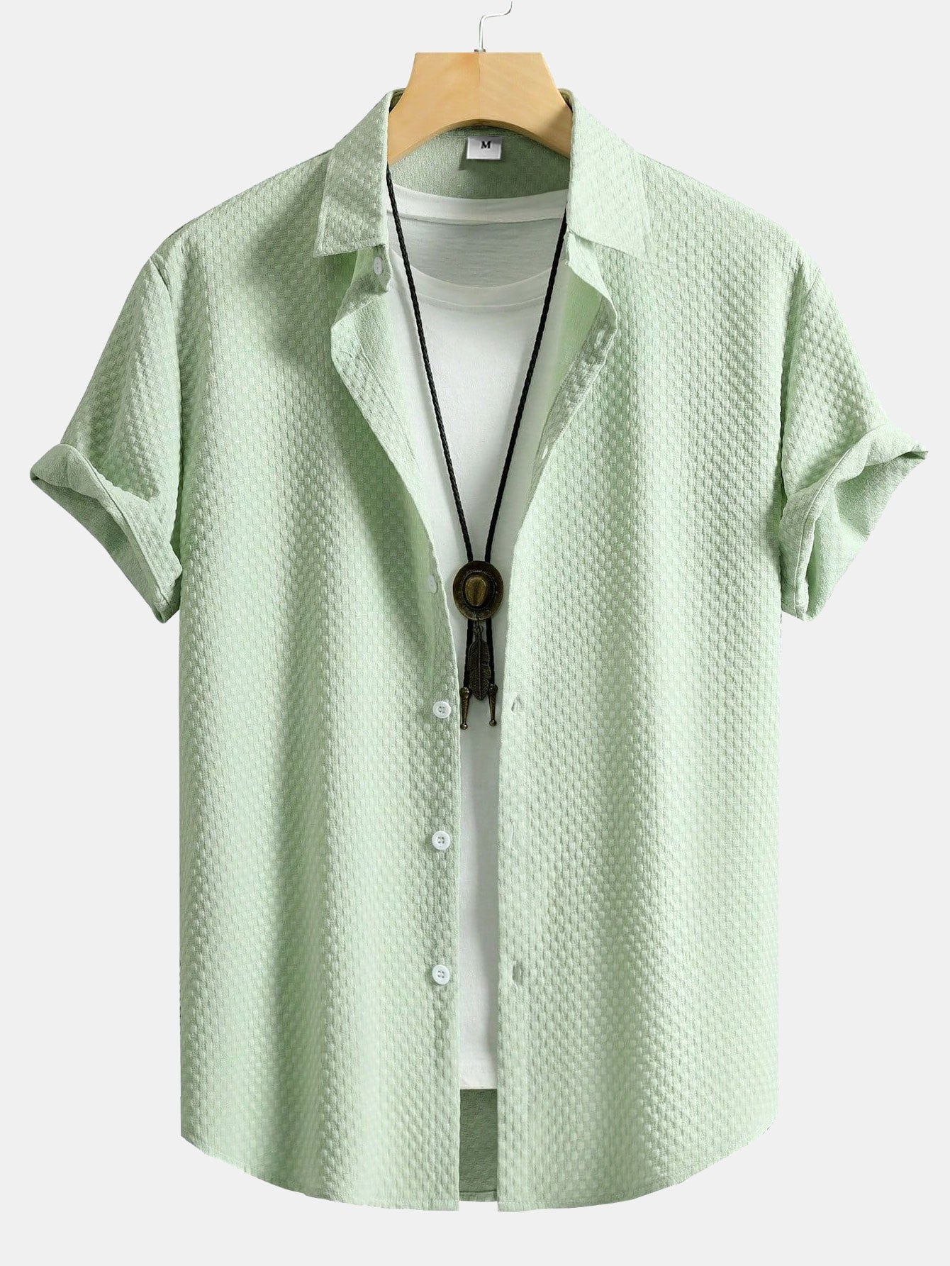 Camisa Checkerboard Jacquard Button Up