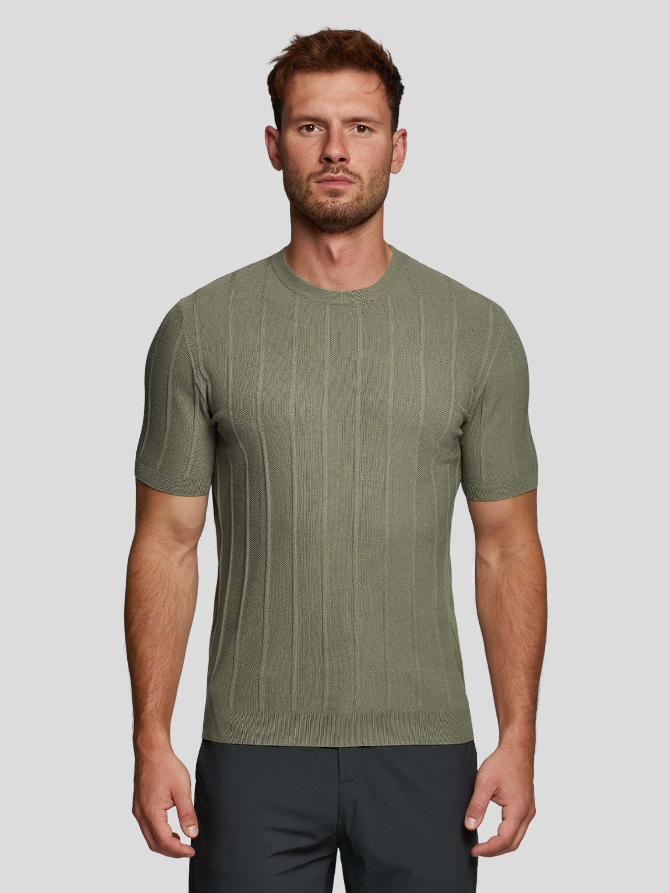 Camiseta Gentletejido transpirable a rayas de manga corta tejidoted