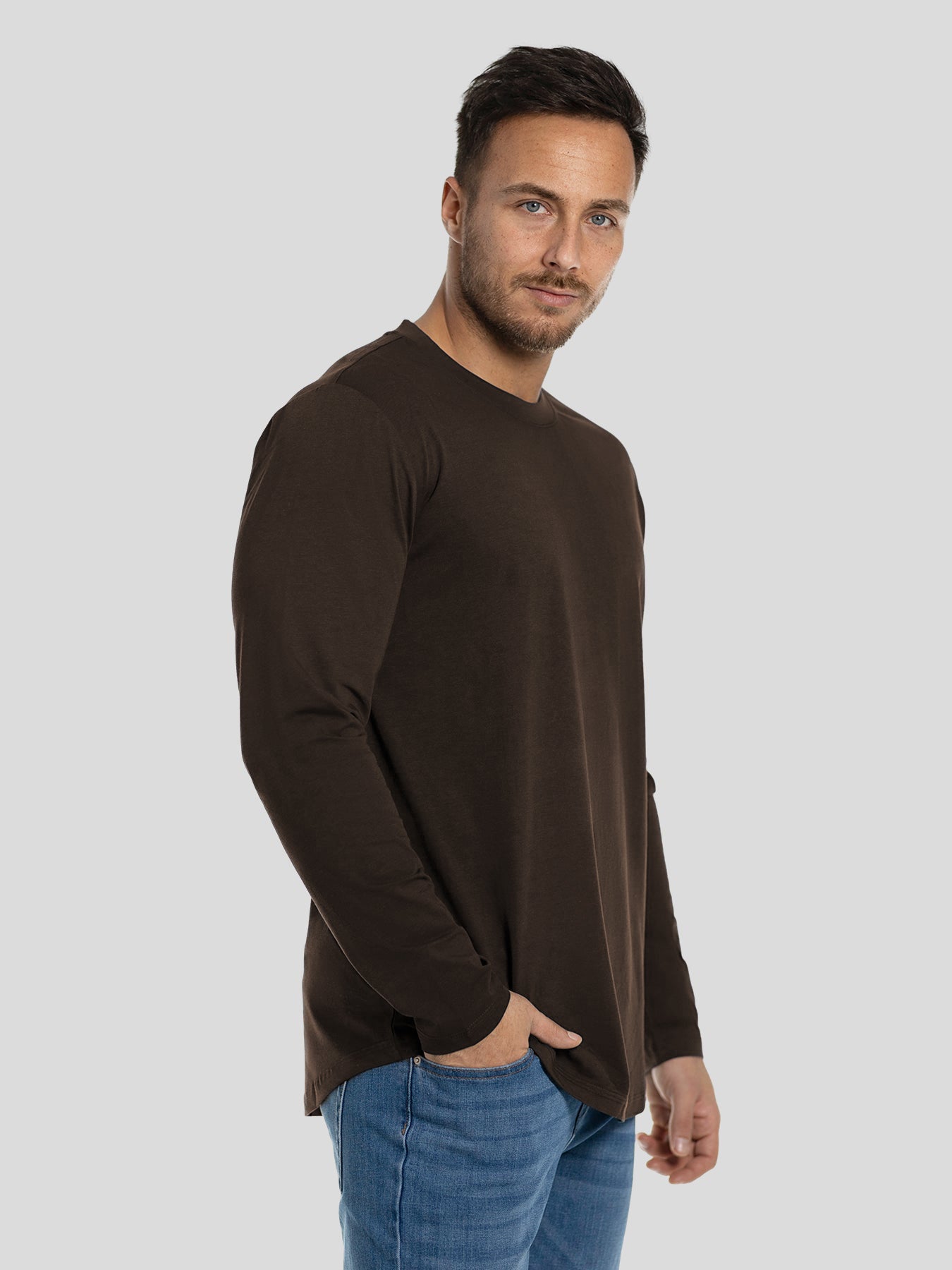 StaySmooth de manga larga Curve Hem Tee:clásico Fit