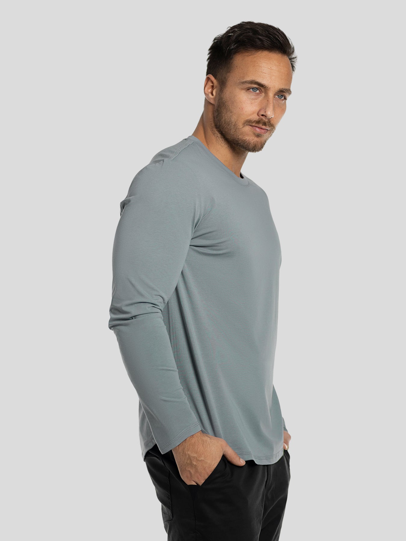 StaySmooth de manga larga Curve Hem Tee: de corte entallado