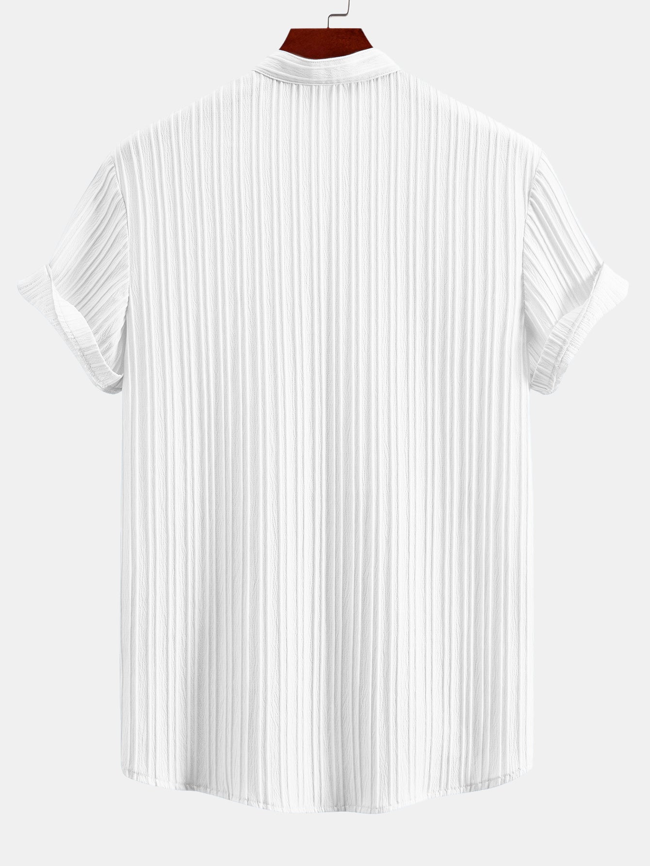 Camisa Textured Stand Collar